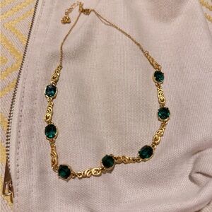 Elegant Gold and Emerald Necklace